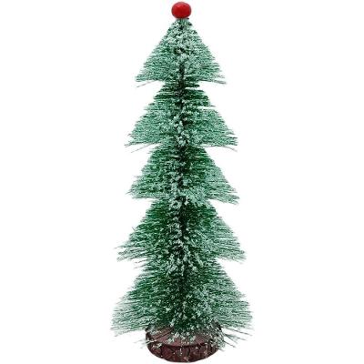 Mini Árvore de Natal Flocos Neve Pinheiro para Mesa Verde 33cm