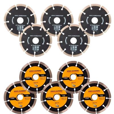 Kit 10 Disco Diamantado 115mm para Corte de Marmore Granito Concreto e Ceramica Prata