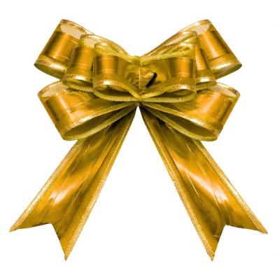 Kit 10 Laços Decorativos Mágicos Metalizados Premium Dourado Extra Festas