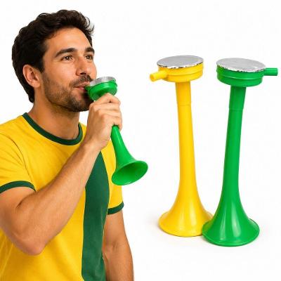 Corneta de Torcida Brasil Plástico 20CM Verde e Amarela Extra Festas