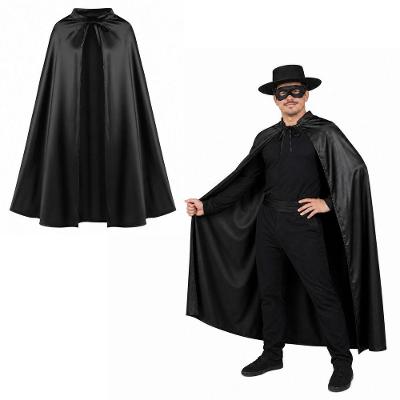 Capa de Fantasia Adulta Poliéster 145CM X 100CM Preta Extra Festas