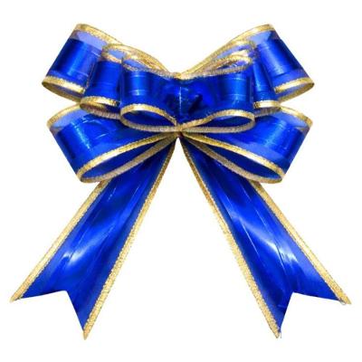 Kit 10 Laços Decorativos Mágicos Metalizados Grandes Azul Extra Festas