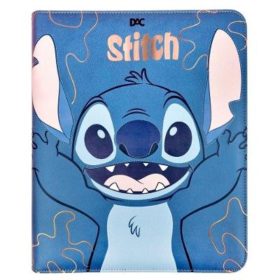 Fichário Caderno Argolado DAC Stitch Zíper 48 Folhas A4 Azul