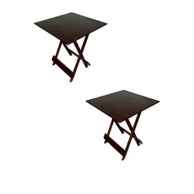 Kit 2 Mesas Dobráveis 70x70 MDF Ultra Plus Imbuia Móveis 4I