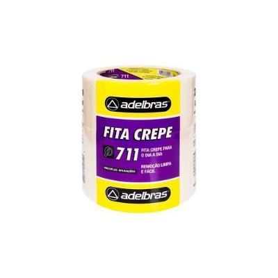 Fita Crepe 711 24mm X 40m Pintura Imobiliária Alta Adesão Adelbras