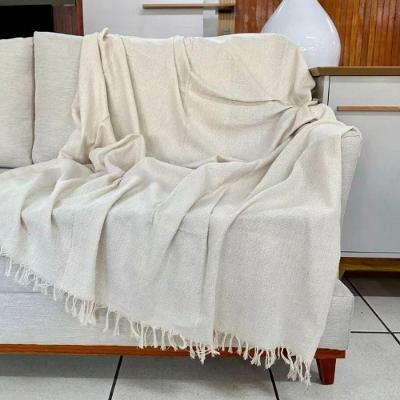 Manta para Sofá Até 4 Lugares Retrátil Gigante 4,00m X 1,80m Branco Cru Panos do Lar
