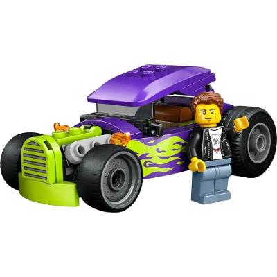 Brinquedo de Montar Carro Hot Rod com 81 Peças e Minifigura de Piloto Roxo Lego