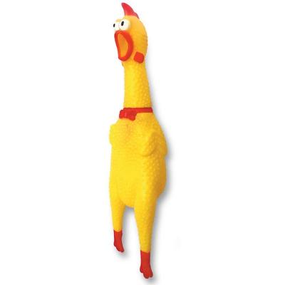 Brinquedo para Pets Chalesco Franguinho em Vinil Amarelo com 6 Peças