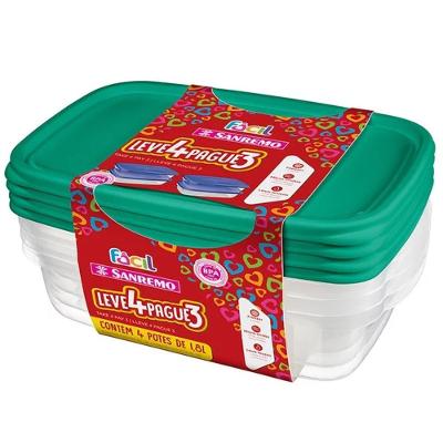 Conjunto de Potes SR170-7 1850ML Leve 4 Pague 3 Micro-ondas Sanremo