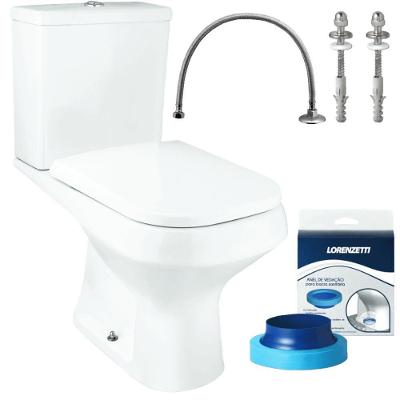 Conjunto de Bacia com Caixa Acoplada Like Piso Louça Branco Lorenzetti