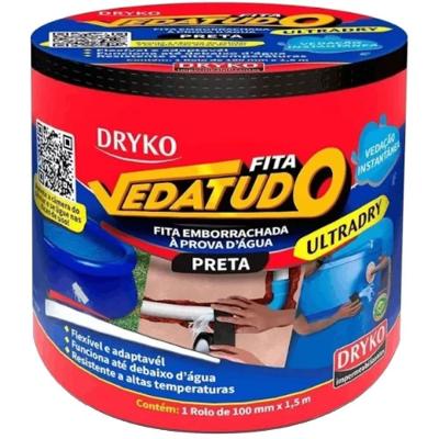 Fita Adesiva Emborrachada Drykofita Vedatudo Ultradry Preta Dryko