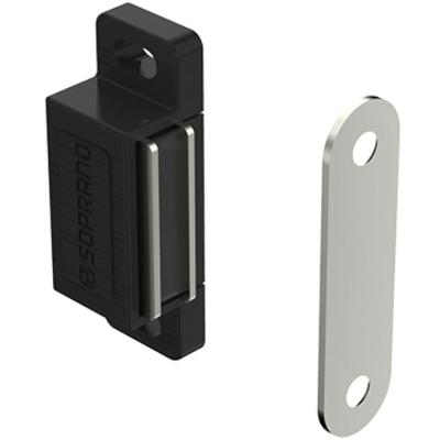Fecho Magnético com Batente 2 Furos Preto 4 Peças 06930.0030.87 Soprano