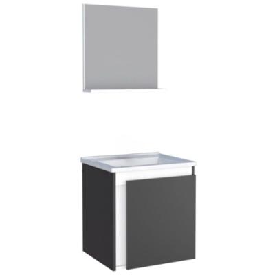 Kit para Banheiro com Espelho e Gabinete Ônix Preto 39cm P101196 Cozimax
