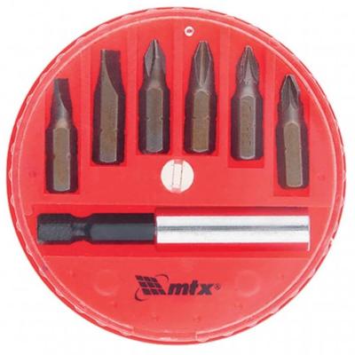 Jogo de Bits com Adaptador Magnético 113929 Aço 45H 7 Peças MTX