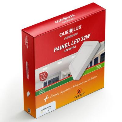 Painel LED Super Eco Sobrepor Quadrado 32W Bivolt 6500K Branco Ourolux