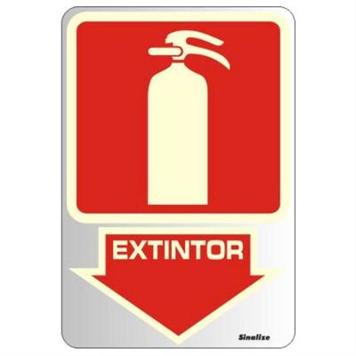 Placa de Sinalização 150AJ Extintor Fotoluminescente Adesiva 16x23cm Sinalize