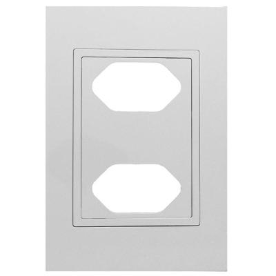 Placa 4x2 com Suporte RVB-1300-68 2 Tomadas Instalação Prática Branca Ravenna