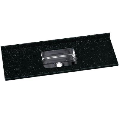Pia de Cozinha 562408 150X55CM de Embutir Pedra Sintética Cuba Inox Preto AJ Rorato
