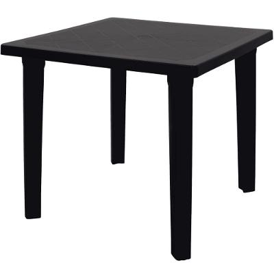 Mesa Eco Quadrada Sancho Polipropileno Furo Ombrelone Preta Tramontina