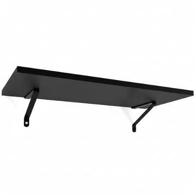 Prateleira com Suporte 3068299 20x60CM MDF Fixação Parafuso Organizador Preta Zamar