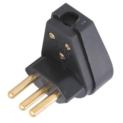 Plugue Angular 2P+T 20A 250V Antichama Preto 57401114 Tramontina