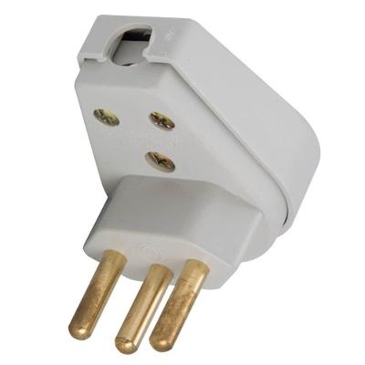 Plugue Angular 2P+T 20A 250V Prensa Cabo Cinza Tramontina
