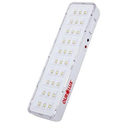 Luminária de Emergência 01986A 30 Superleds 2W Bivolt Branco Ourolux