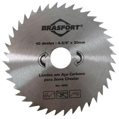 Lâmina para Serra Circular 4.3-8" 40 Dentes Aço Carbono 8659 Brasfort