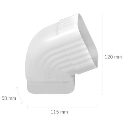 Joelho Lateral do Condutor de Calha CAL-JOL*BR 58x115mm Branco Astra