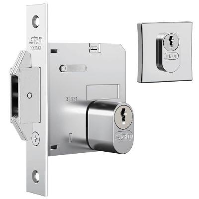Fechadura Biel 1006 para Porta de Bater e Correr Cromado Prata Stam Metalúrgica