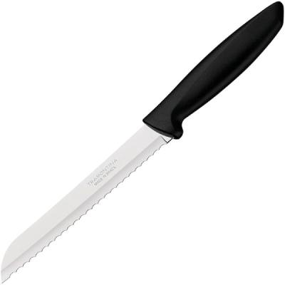 Faca para Pão Plenus Aço Inox Cabo Polipropileno 7 Polegadas Preto Tramontina
