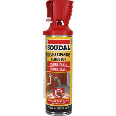 Espuma Expansiva Reutilizável Genius Gun 500ML Poliuretano Multiuso Creme Soudal