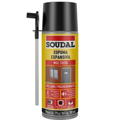 Espuma Expansiva PU Manual Multiuso 300ML Isolamento Bege Soudal