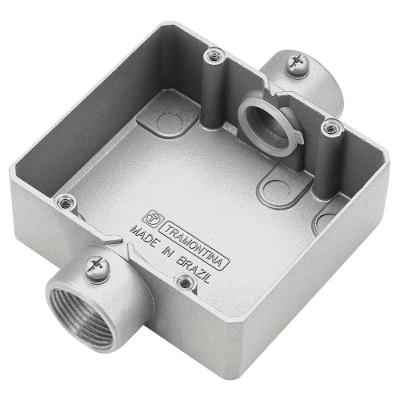 Condulete Duplo Tipo CD Rosca BSP 3-4 Polegadas Cinza Tramontina