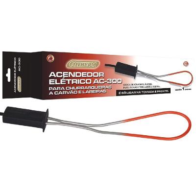 Acendedor Elétrico para Carvão AC300 110V 500W Inox para Churrasqueira e Lareira Cotherm
