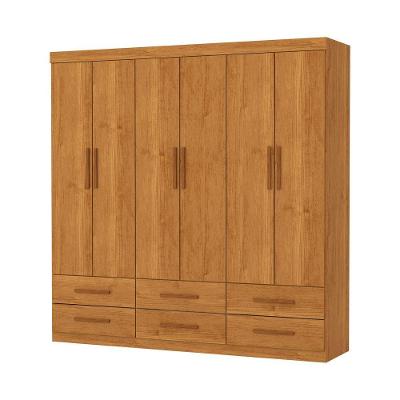 Guarda Roupa Casal Dallas 6 Portas de Bater 6 Gavetas MDP Cinamomo