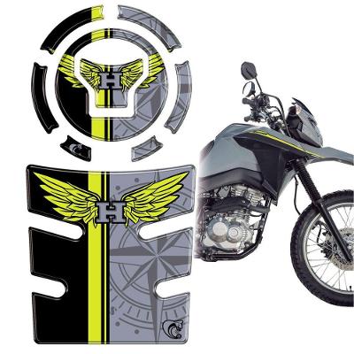 Kit Protetor Resinado Tanque e Bocal Bros 25-26 NXR Bros 160 Amarelo Rosa dos Ventos
