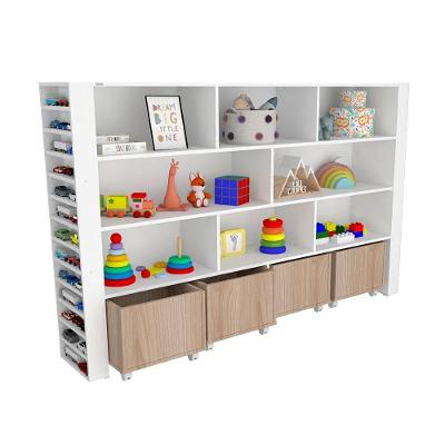Organizador de Brinquedos Norberto Baús Porta Carrinho e Livro MDF Woodcore