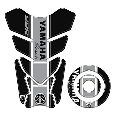 Kit Protetor Tanque e Bocal Classic YBR Cinza Yamaha Vinil Resinado 3D