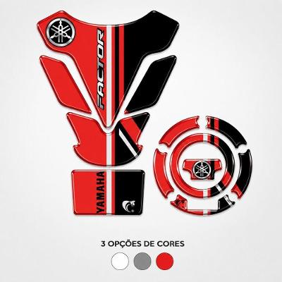 Kit Protetor de Tanque e Bocal Resinado Factor DX 2025-2026 Vermelho Yamaha