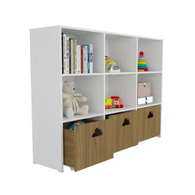 Estante de Nichos com Baús Nuvem Scott MDF 170CM Branco Woodcore
