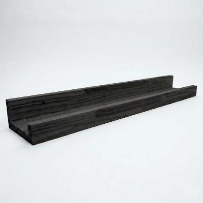 Prateleira de Parede Calha 90CM Madeira Pinus Parafuso Preto Artfactory Design