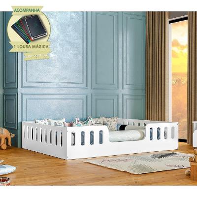 Cama Casal Montessoriana Helo com Lousa Mágica Branco Hêlo Móveis
