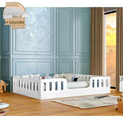 Cama Casal Helo com Colchão D28 Grade de Proteção MDF Branco