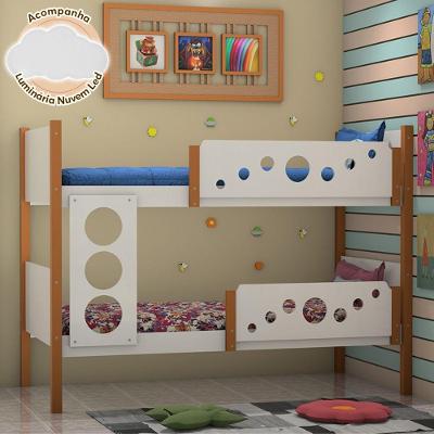 Beliche Solteiro Star com Luminária Nuvem Grade de Proteção MDF Branco