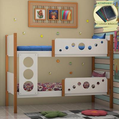 Beliche Solteiro Star com Lousa Mágica MDF Branco com Mel Star