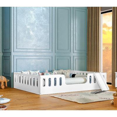 Cama Infantil Helo Montessoriana Casal com Escorregador MDF Branco Hêlo Móveis
