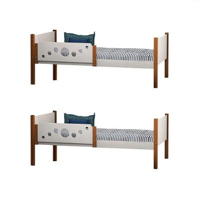 Kit 2 Camas Infantis Solteiro Star MDF Branco com Mel Divaloto Móveis
