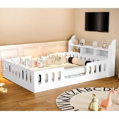 Cama Infantil Casal Helo com Nicho Grade Proteção Branco Hêlo Móveis