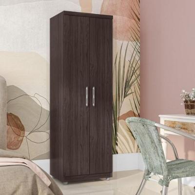 Armário Multiuso Albion 2 Portas 5 Prateleiras MDP 60CM Castanho